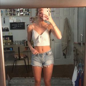 White striped crop top